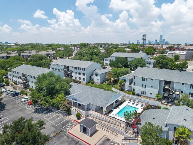 Aerial view of a multifamily community