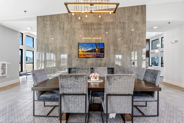 Apartment clubhouse amenity space