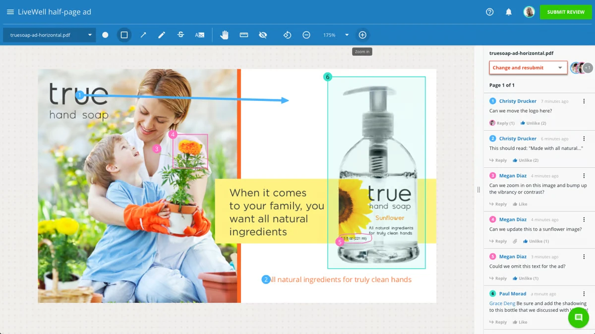Lytho asset feedback interface