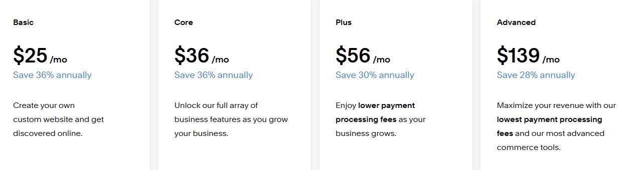 Squarespae pricing