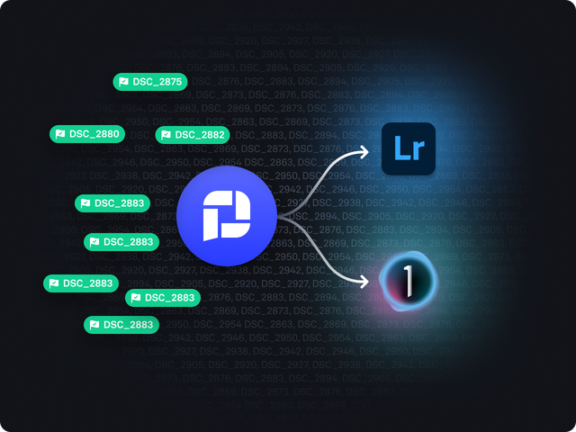 Copy filenames from Picflow to Lightroom or C1