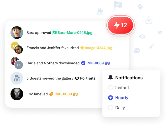 Client feedback and activity notifications