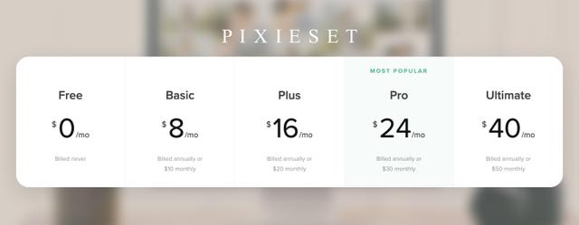 Pricing details and plans of Pixieset (pixieset.com)