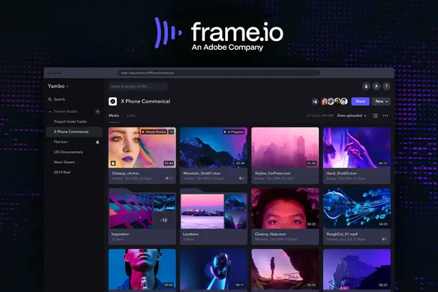 Product visual of video review platform Frame.io (frame.io)