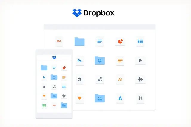 Product visual of file sharing platform Dropbox (dropbox.com)