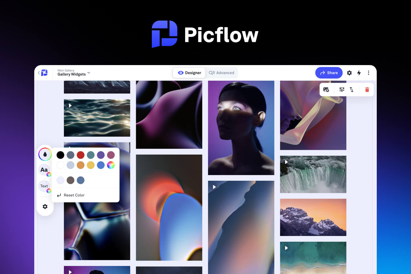 Picflow Gallery Widget Visual