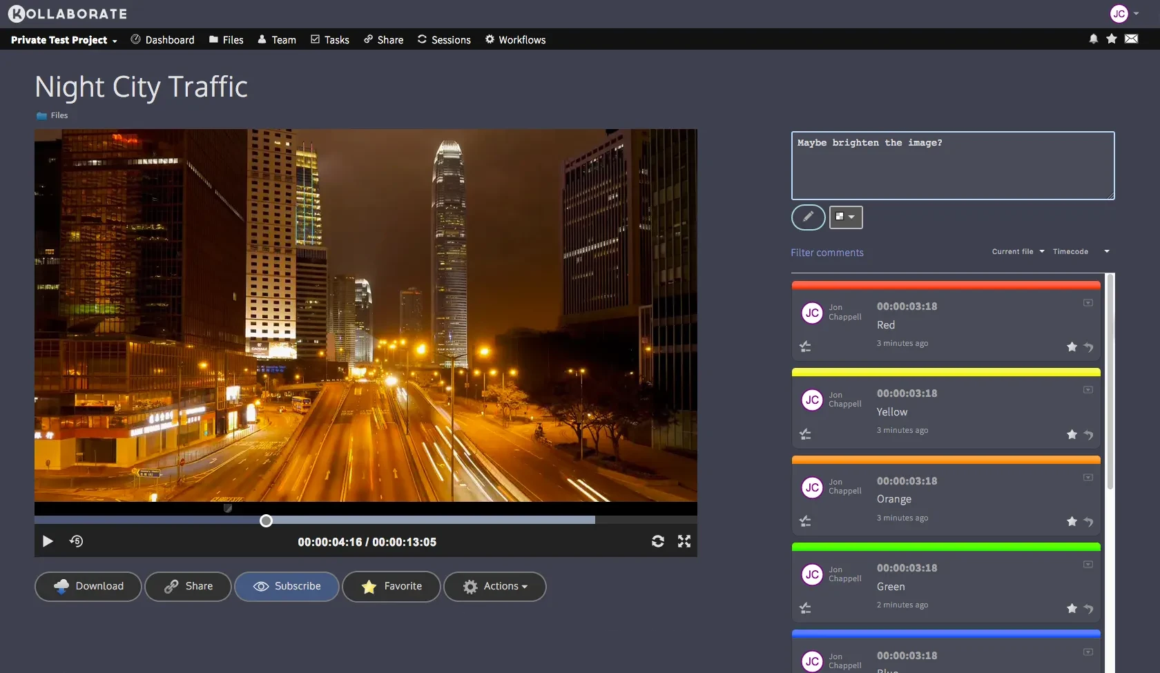 Kollaborate user interface