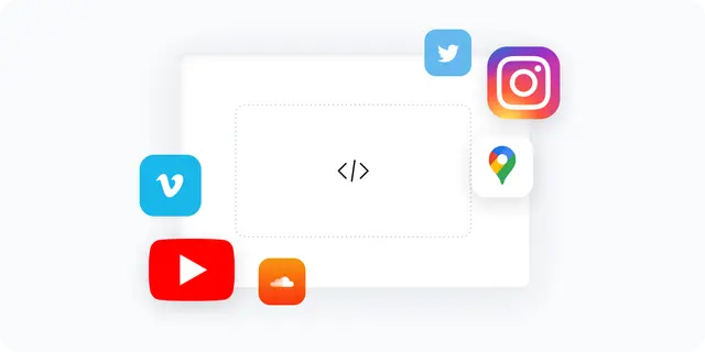 Embed options with logos of different providers
