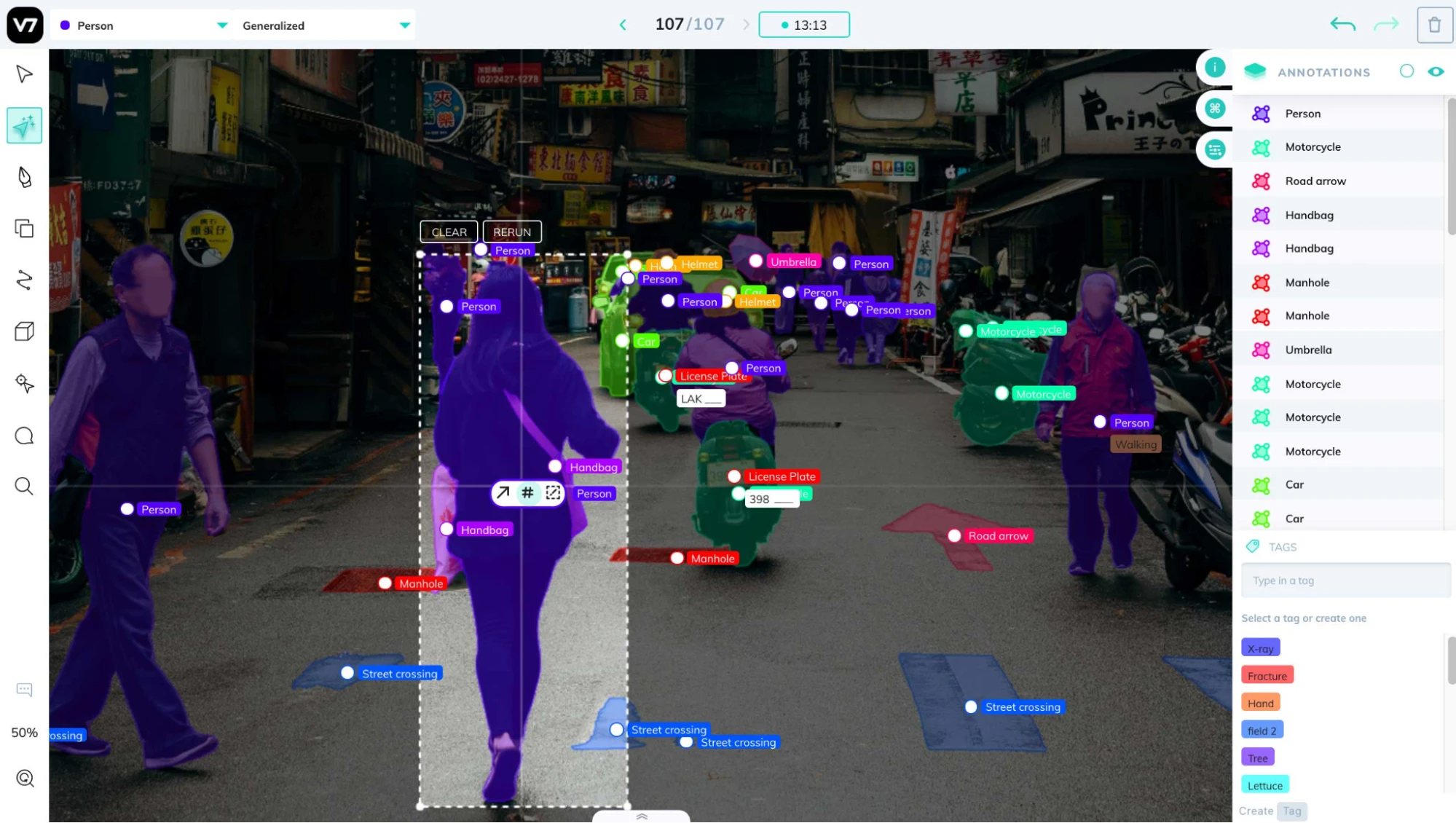 V7 image tagging software interface