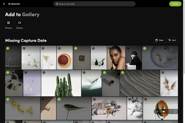 SmugMug User Interface of the Upload Screen