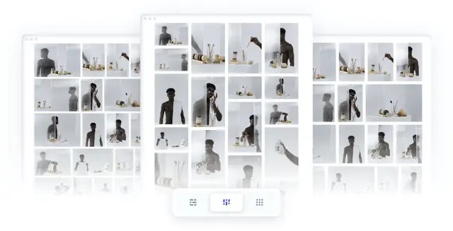 Image layout options masonry, grid and horizontal