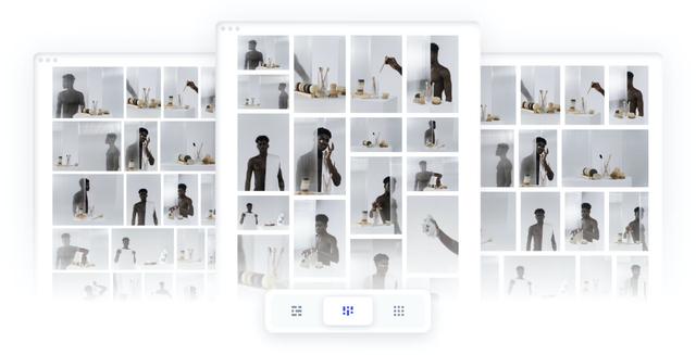 Image layout options masonry, grid and horizontal