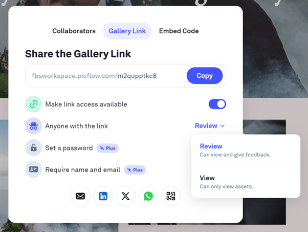Share Gallery with Clients