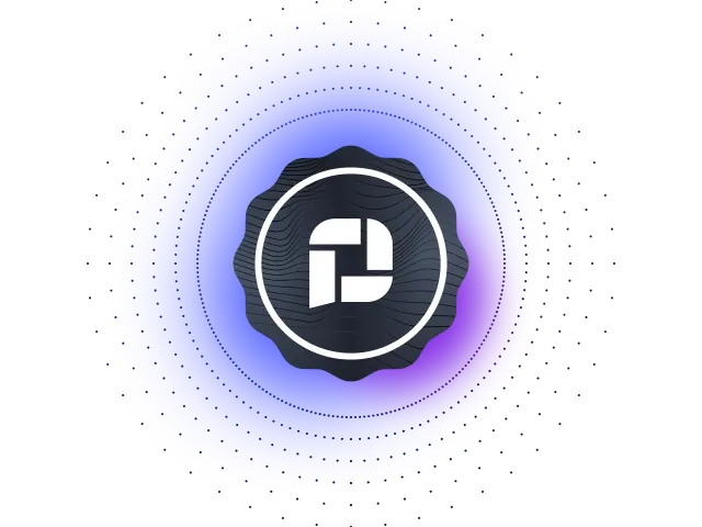 Picflow logo on an emblem