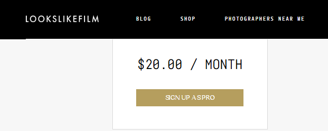 Lookslikefilm pricing