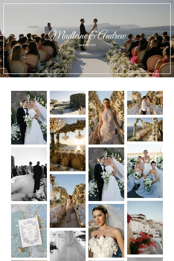 Showcase Visual of the Madleine and Andrew Wedding