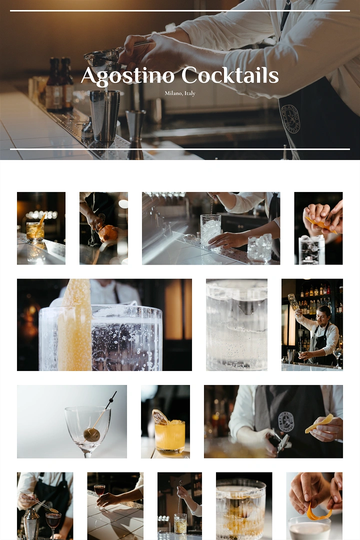 Showcase Visual of Agostino Cocktails